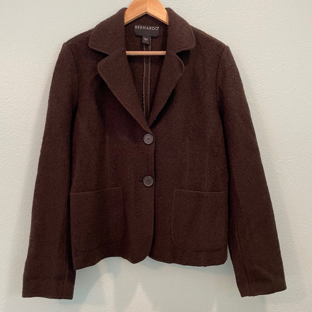 Bernardo 100% wool, dark chocolate blazer, size Medium